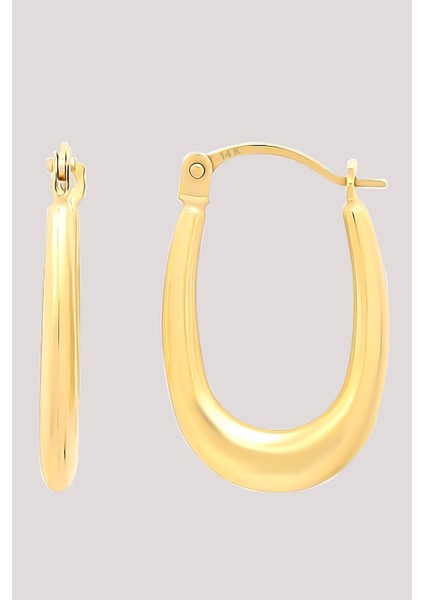 Altın Küpe 14 Ayar Altın Oval Halka Küpe-2,50 cm fiyatları