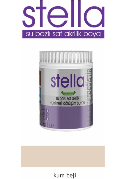 Su Bazlı Saf Akrilik Boya Kum Beji 1 Lt.