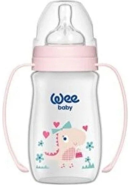 Wee 484 Safari Pvc Biberon Geniş Ağızlı Kulplu 0-6 Ay 250 ml