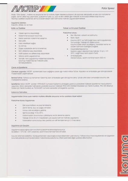 Pütür Spreyi Gri 500 Ml. modelleri