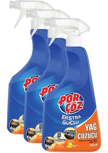 Ekstra Güçlü Yağ Çözücü Sprey 3 x 750 ml