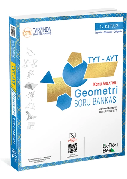 ÜçDörtBeş Yayınları TYT-AYT Geometri Soru Bankası 1. Kitap