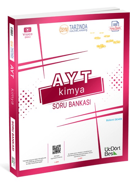 ÜçDörtBeş Yayınları  AYT Kimya Konu Özetli Soru Bankası