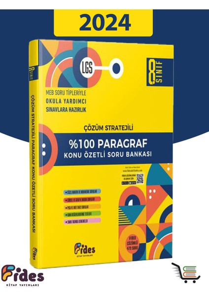 Fides Yayınları Fides 8. Sınıf %100 Paragraf Konu Özetli Soru Bankası modelleri