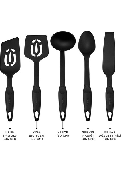 Defne Biogranit 7 Parça Tencere Seti Black + Karaca Maestro 5 Parça Servis Seti
