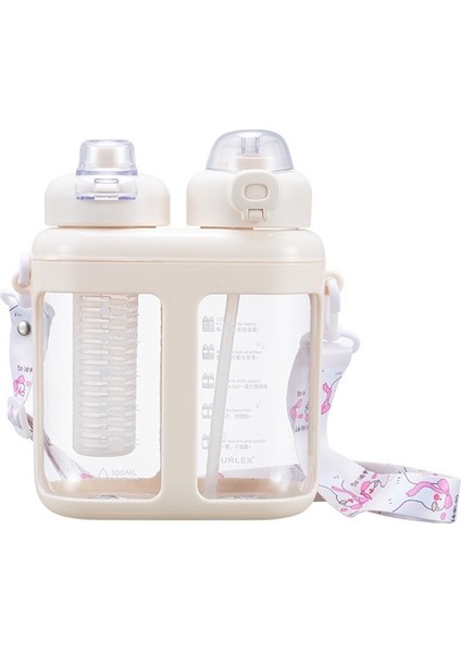 1600 ml Yaz Bölünmüş Depo Çift Içecek Yüksek Değerli Pipetli Bardak Çocuk Su Bardağı Taşınabilir Bardak Spor Su Isıtıcısı (Yurt Dışından)