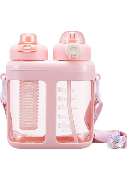 1600 ml Yaz Bölünmüş Depo Çift Içecek Yüksek Değerli Pipetli Bardak Çocuk Su Bardağı Taşınabilir Bardak Spor Su Isıtıcısı (Yurt Dışından)