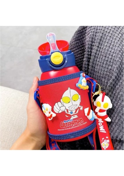 Ultraman Çocuk Yalıtım Kabı Sevimli Taşınabilir Net Kırmızı Anaokulu Bebek Su Isıtıcısı Erkek ve Kız Bardak (Yurt Dışından)