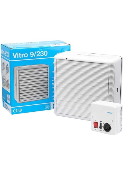 Vitro 9/230 Duvar ve Pencere Tipi Havalandırma Fanı, 700/400 M3-H + <span> Hız Anahtarlı Kontrol Paneli</span>