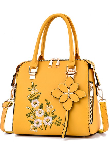 Bayanlar Işlemeli Çanta Basit Omuz Messenger Çanta (Yurt Dışından)