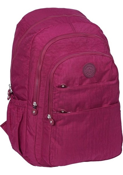1630 Krinkıl Kumaş Okul Sırt Çantası Bordo (Yurt Dışından)