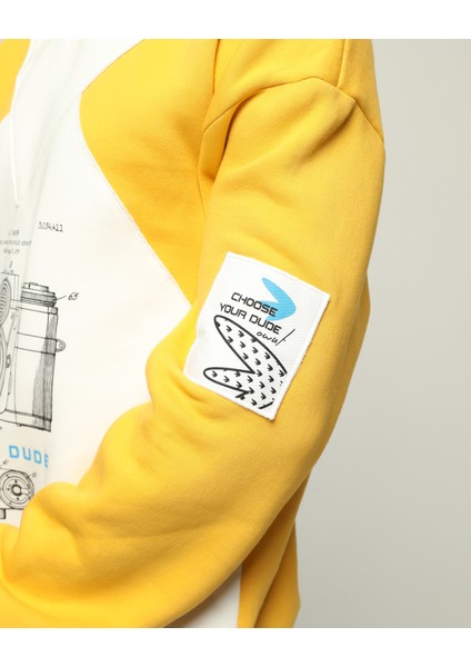 Erkek Oversize Baskılı Sweatshirt