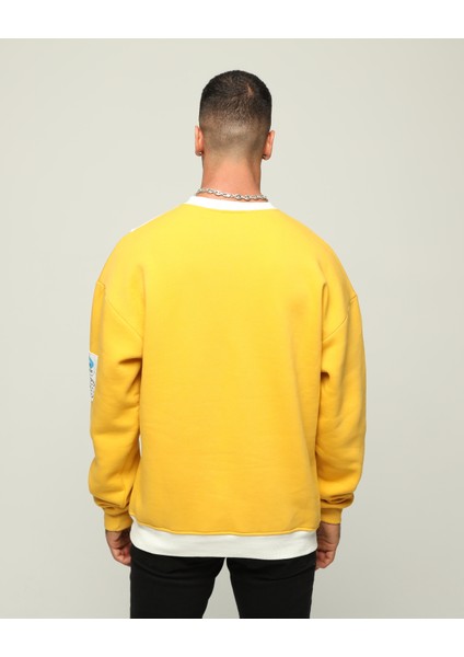 Erkek Oversize Baskılı Sweatshirt