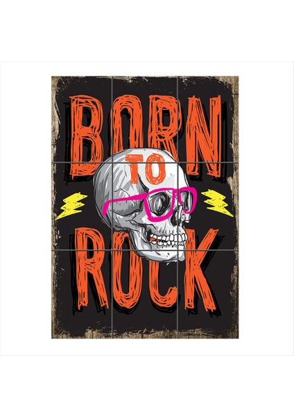 Born To Rock Mdf 9 Parça Puzzle Tablo