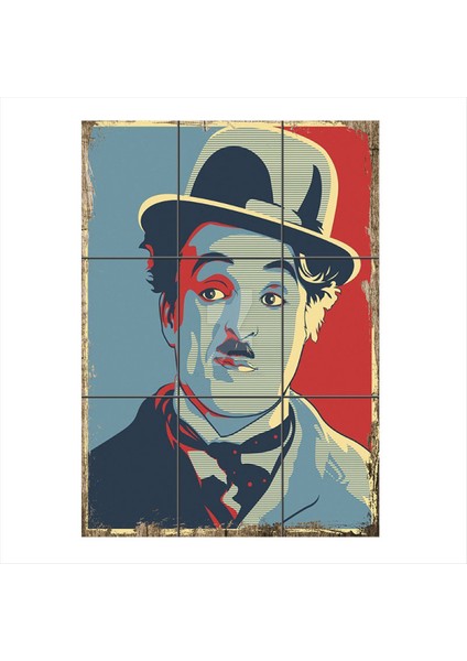 Charlie Chaplin Mdf 9 Parça Puzzle Tablo