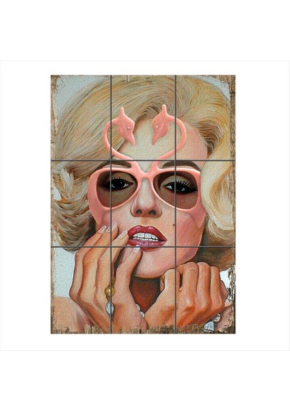 Gözlüklü Marilyn 9 Parça Puzzle Tablo