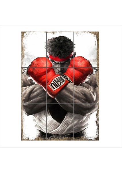 Sokak Dövüşü Ryu Tasarım 9 Parça Puzzle Tablo