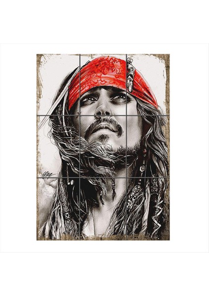 Kaptan Jack Sparrow Mdf 9 Parça Puzzle Tablo