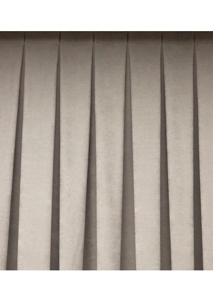 Petek Dokulu Kadife Fon Perde 1/2,5 Normal Pile Tek Kanat - Kum Beji fırsatları