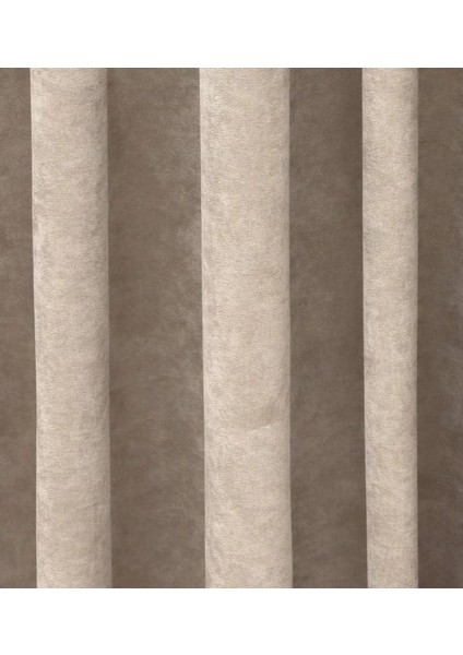 Petek Dokulu Kadife Fon Perde 1/2,5 Normal Pile Tek Kanat - Kum Beji indirimleri