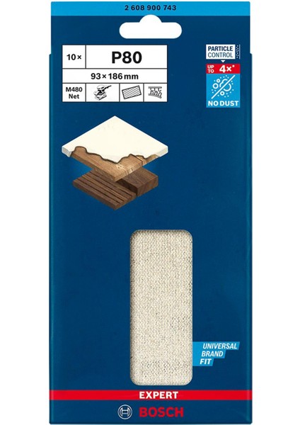 M480 93X186 mm 80 Kum Elek Telli Ağ Zımpara 2608900743 fiyatları