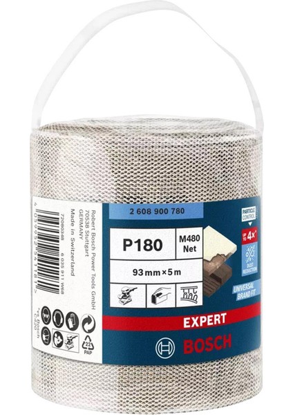 M480 93 mm 180 Kum Cırtlı Rulo Elek Telli Ağ Zımpara 2608900780