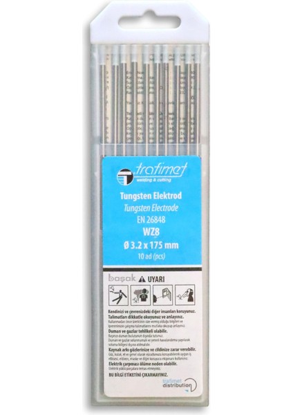 3,2 mm Wz-8 Beyaz Tungsten Elektrot 175 mm Trafimet