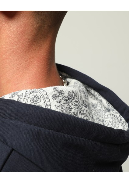 Erkek Regular Fit Uzun Kollu Bisiklet Yaka Baskılı Pamuklu Sweatshirt