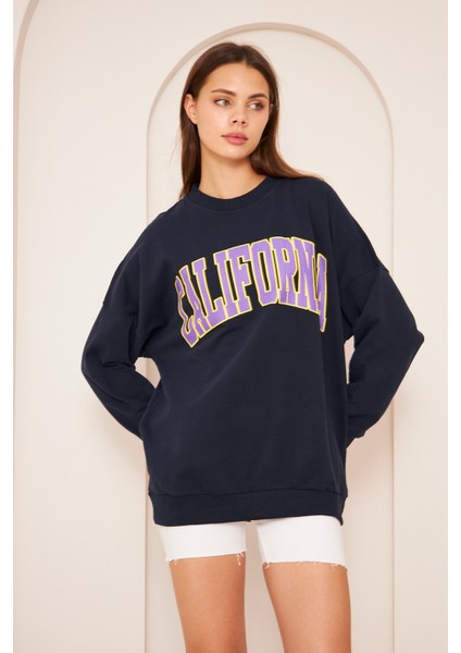 Unısex Calıfornıa Baskı Sweat 22907B4 -Lacivert fiyatları