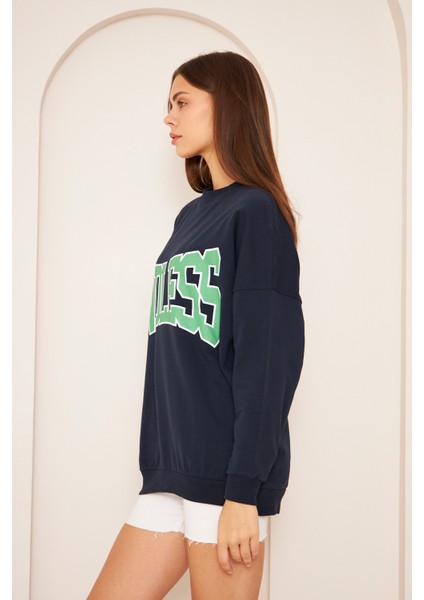 Unısex Endless Baskı Sweat 22907B1 -Lacivert