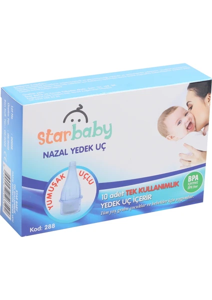 star baby Nazal Burun Aspiratörü Yedek Uç 10'lu Ultra Yumuşak Uçlu 3X10 Adet