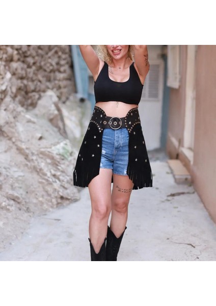 Amazon Stars Antik Tema Hakiki Süet Deri Kemer (80CM) modelleri