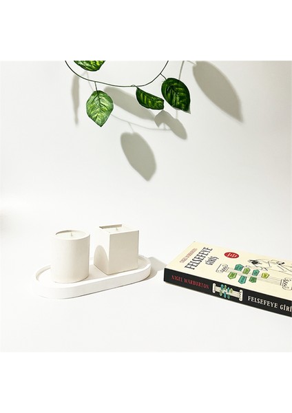 Dekoratif Kare ve Silindir Mum Set