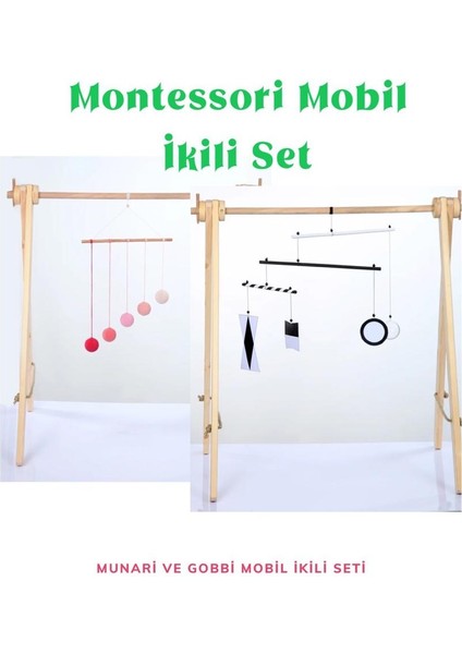 Montessori Munari ve Gobbi Mobil Set / Ikili Mobil Seti