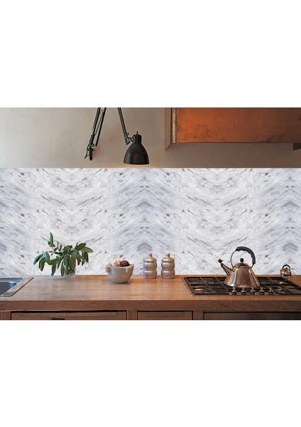 Kendinden Yapışkanlı Gri Dalgalı Desenli Pvc Panel 41X62 cm (4 Adet) 1 M²