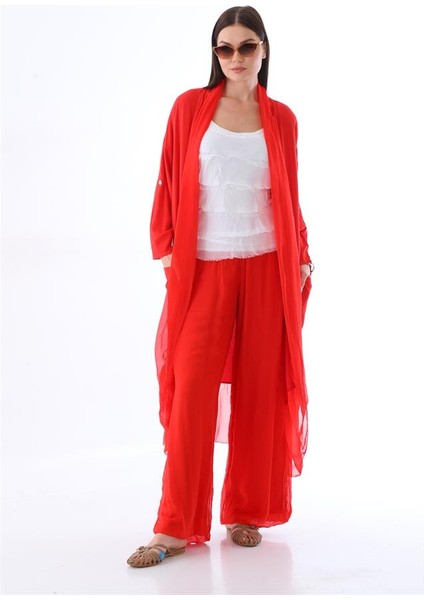 Itayan Ipek Detaylı Oversize Kaftan