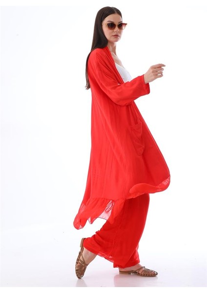 Itayan Ipek Detaylı Oversize Kaftan