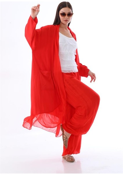 Itayan Ipek Detaylı Oversize Kaftan