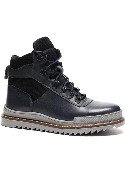 S Exclusive Erkek Bağcıklı Deri Bot 1055803 Lacivert