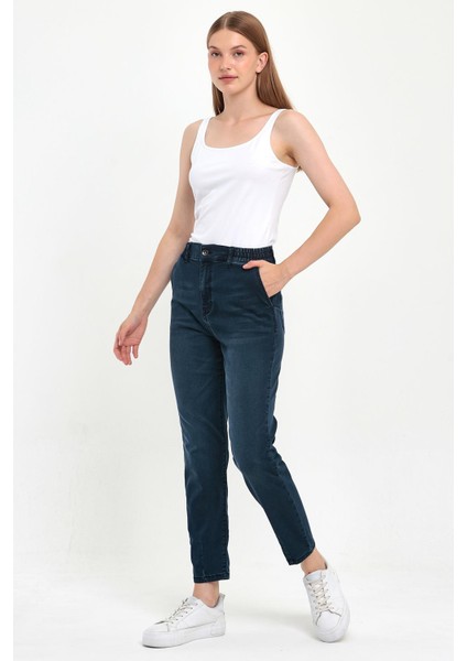 Kadın Norah Blue Black Beli Lastikli Jean Pantolon fiyatları