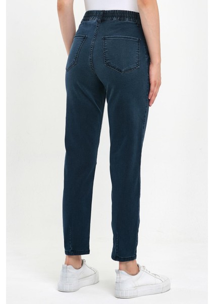 Kadın Norah Blue Black Beli Lastikli Jean Pantolon modelleri