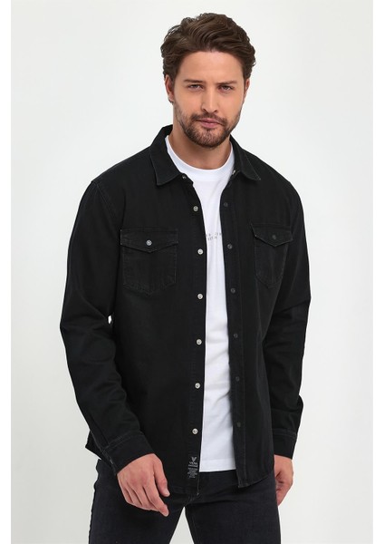 Erkek Austin Black Slim Fit Jean Gömlek modelleri