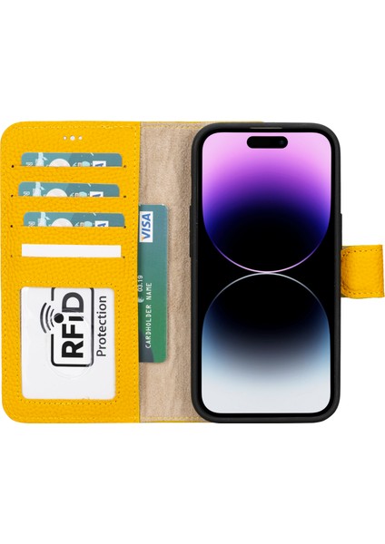 Hakiki Deri Iphone 15 Modelleri Için Kablosuz Şarj Uyumlu Cüzdanlı Telefon Kılıfı fiyatları