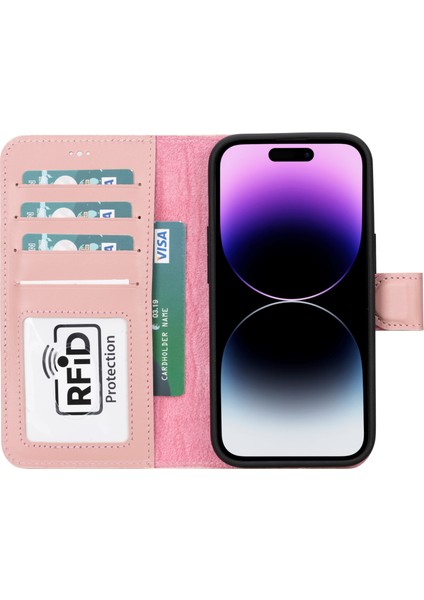 Hakiki Deri Iphone 15 Modelleri Için Kablosuz Şarj Uyumlu Cüzdanlı Telefon Kılıfı fiyatları