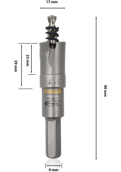 17 mm Tct Elmas Uçlu Panç HG60
