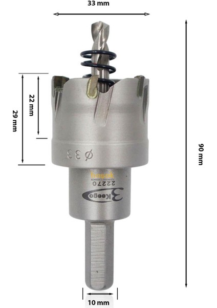 33 mm Tct Elmas Uçlu Panç HG60 fiyatları