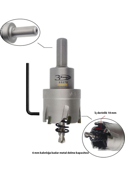 33 mm Tct Elmas Uçlu Panç HG60 modelleri