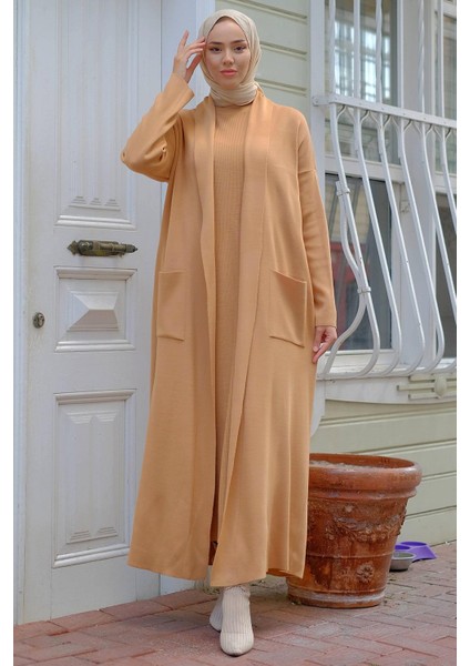 Jile Hırka İkili Triko Takım Camel HM2236