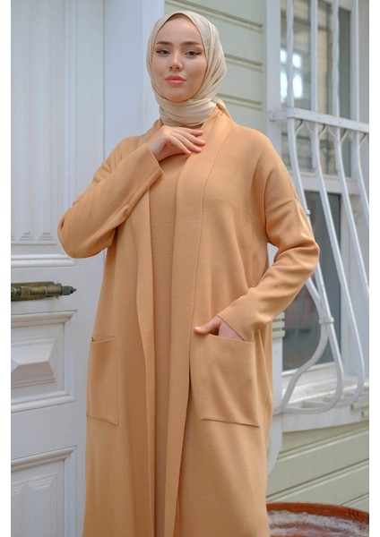 Jile Hırka İkili Triko Takım Camel HM2236