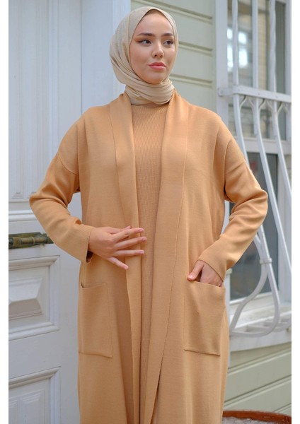 Jile Hırka İkili Triko Takım Camel HM2236